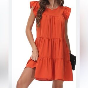 🆕 Orange Baby Doll Dress Size L